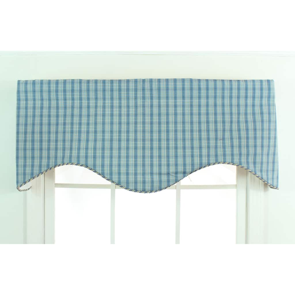 Ocean Check Blue Cornice Valance