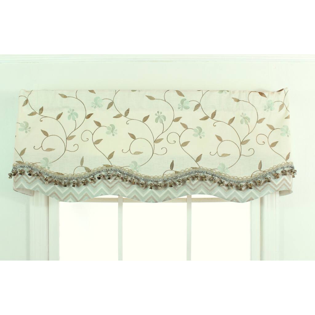 Mist Embroidered Bloom Glory Valance