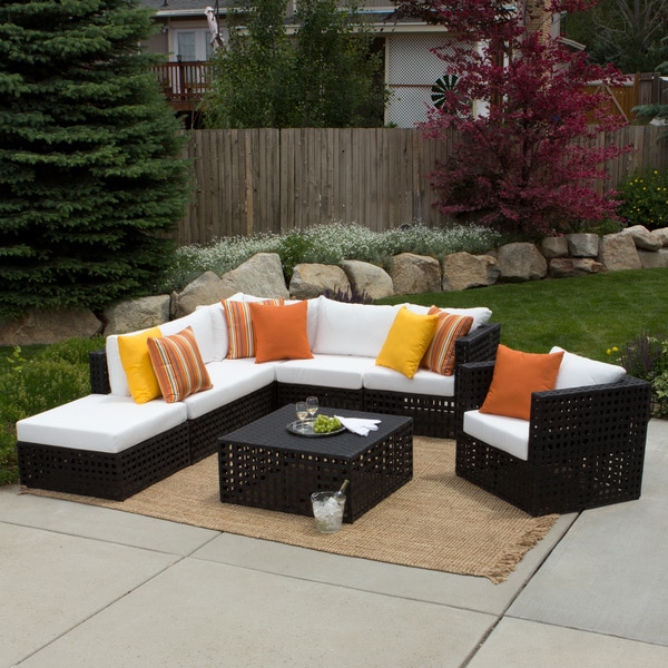 Shop Sanza 7-piece Wicker Patio Set - Free Shipping Today ... Shop Sanza 7-piece Wicker Patio Set - Free Shipping Today ... on Safavieh Outdoor Living Granton 5 Pc Living Set id=82717