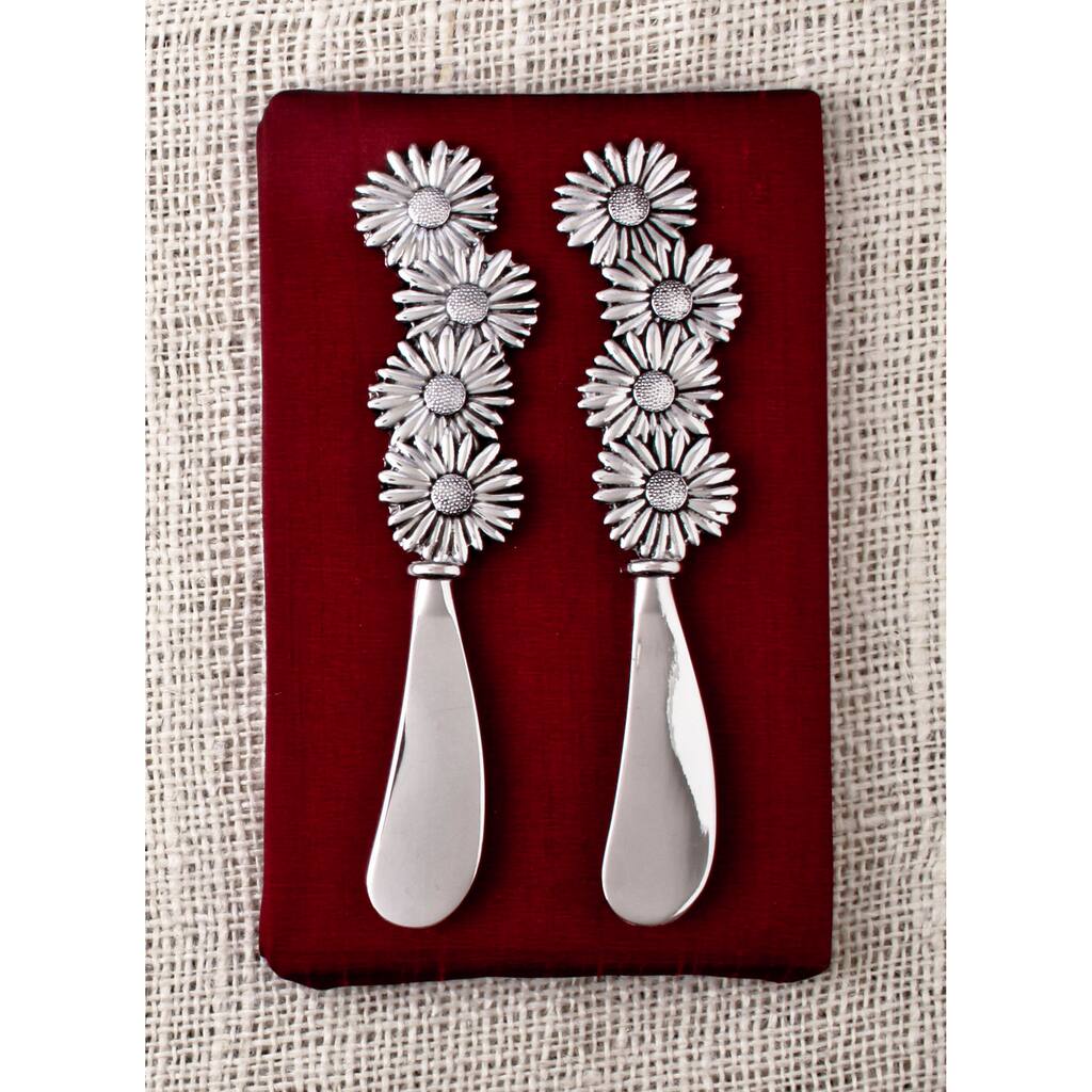 Daisy Stainless Steel Cheese Spreaders (Set of 4) - Silver