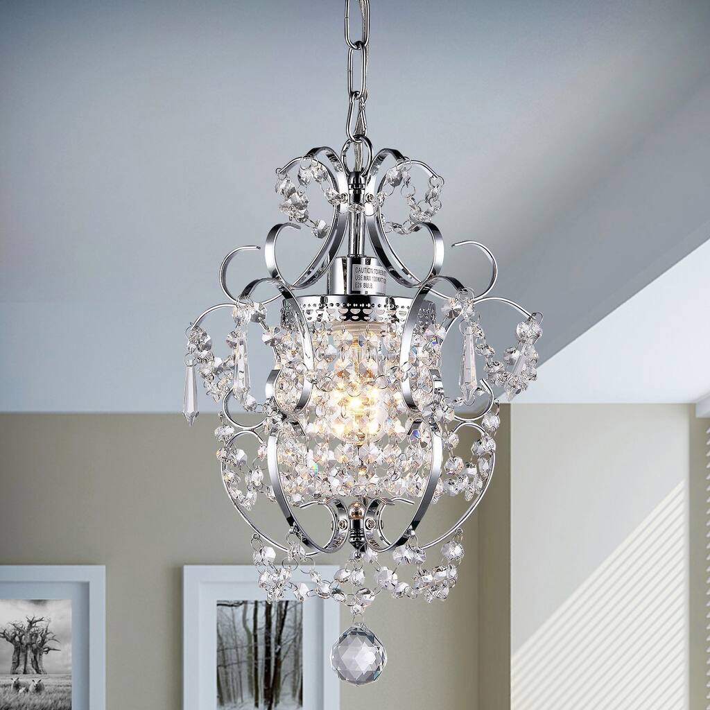 Silver Orchid Single-light Jess Crystal Chandelier
