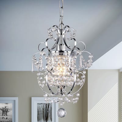 Silver Orchid Single-light Crystal Chandelier