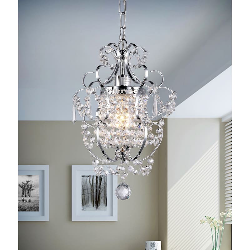 Silver Orchid Single-light Jess Crystal Chandelier