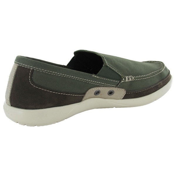 mens army green crocs