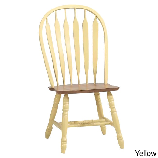 Rustic Oak Large Bow Back Side Chairs (set Of 2)