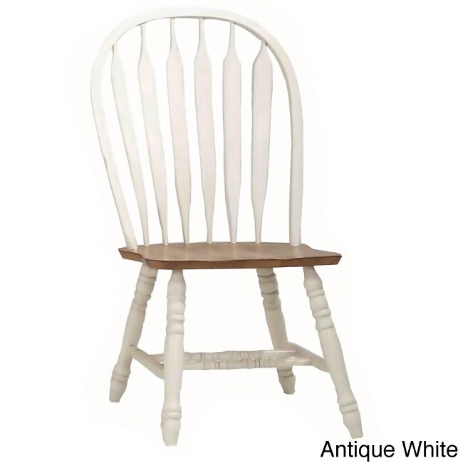 Rustic Oak Large Bow Back Side Chairs (set Of 2)