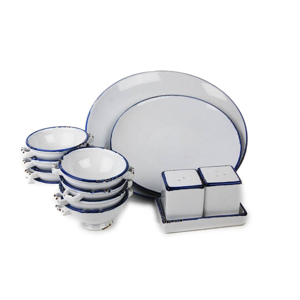 Classic Blue 21-Piece Dinnerware Set