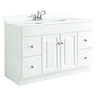 26" W Oval Biscuit Pedestal Bathroom Sink Porcelain Basin, Pedestal Leg, 8" Faucet, Drain, and Overflow Renovators Supply