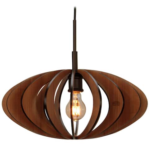 Canopy 1-light Aqua Tech Wood Slat Mini Pendant