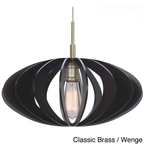 Canopy 1-light Aqua Tech Wood Slat Mini Pendant