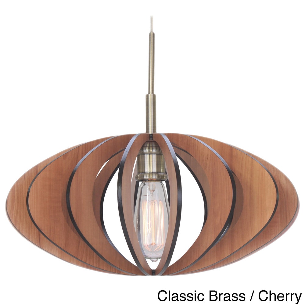 Canopy 1 light Aqua Tech Wood Slat Mini Pendant