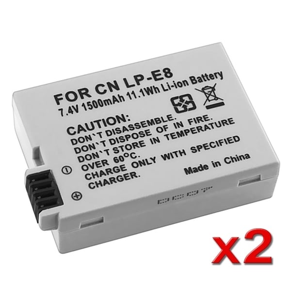 BasAcc Battery for Canon LP E8/ Rebel T3i/ T2i/ 550D (Pack of 2)