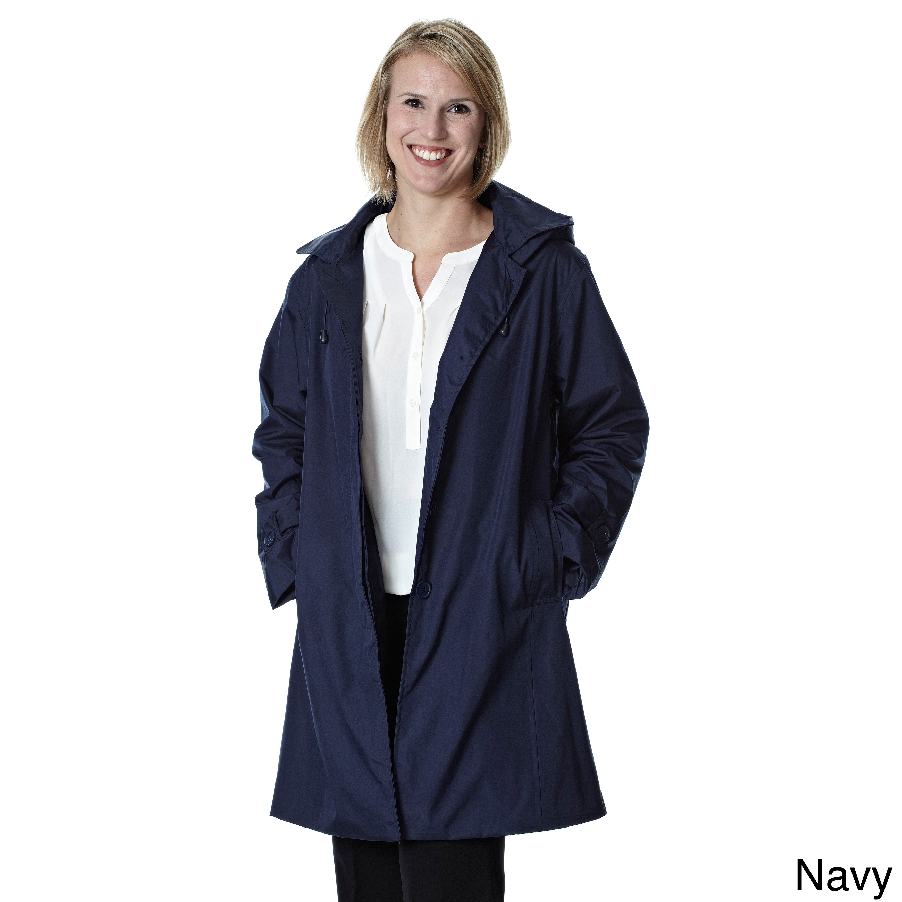 Totes Totes Weather Stoppers Womens Raincoat Navy Size P/M (8P  10P)