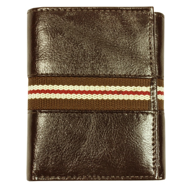 Men's Trifold Brown Leather Wallet Free Shipping On Orders Over 45