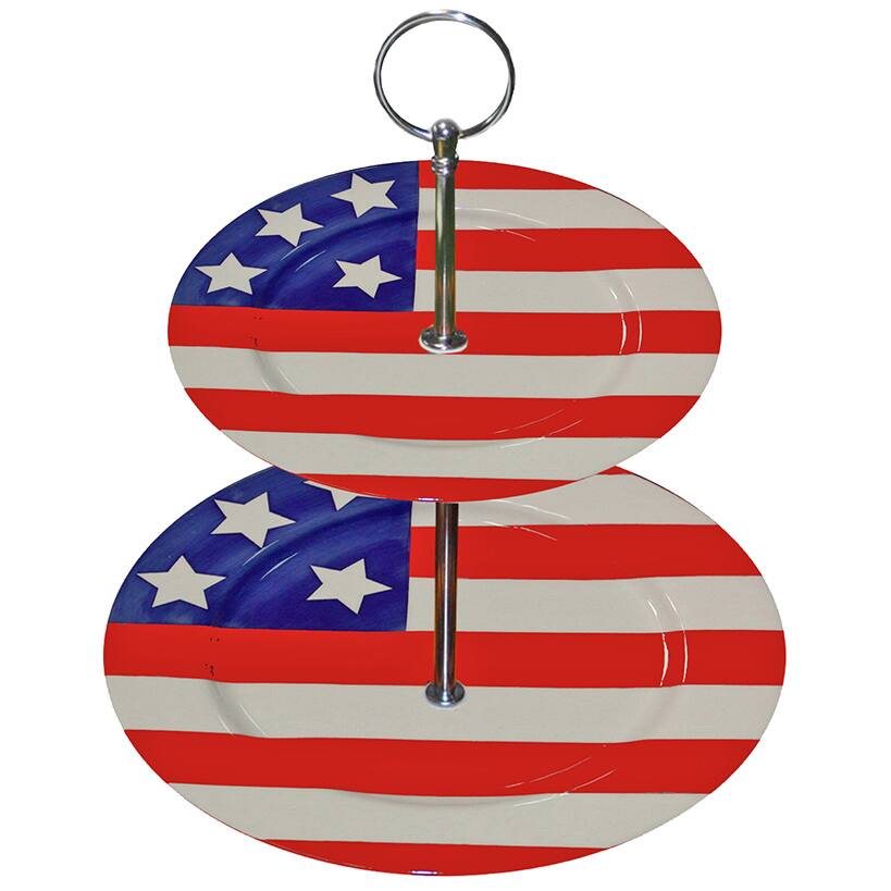 Premium Patriotic 2-tier Plate