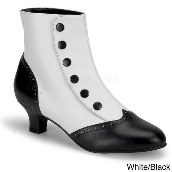 Shop Bordello Women's 'FLORA-1023' Heel Button Spat Ankle Boots - Free ...