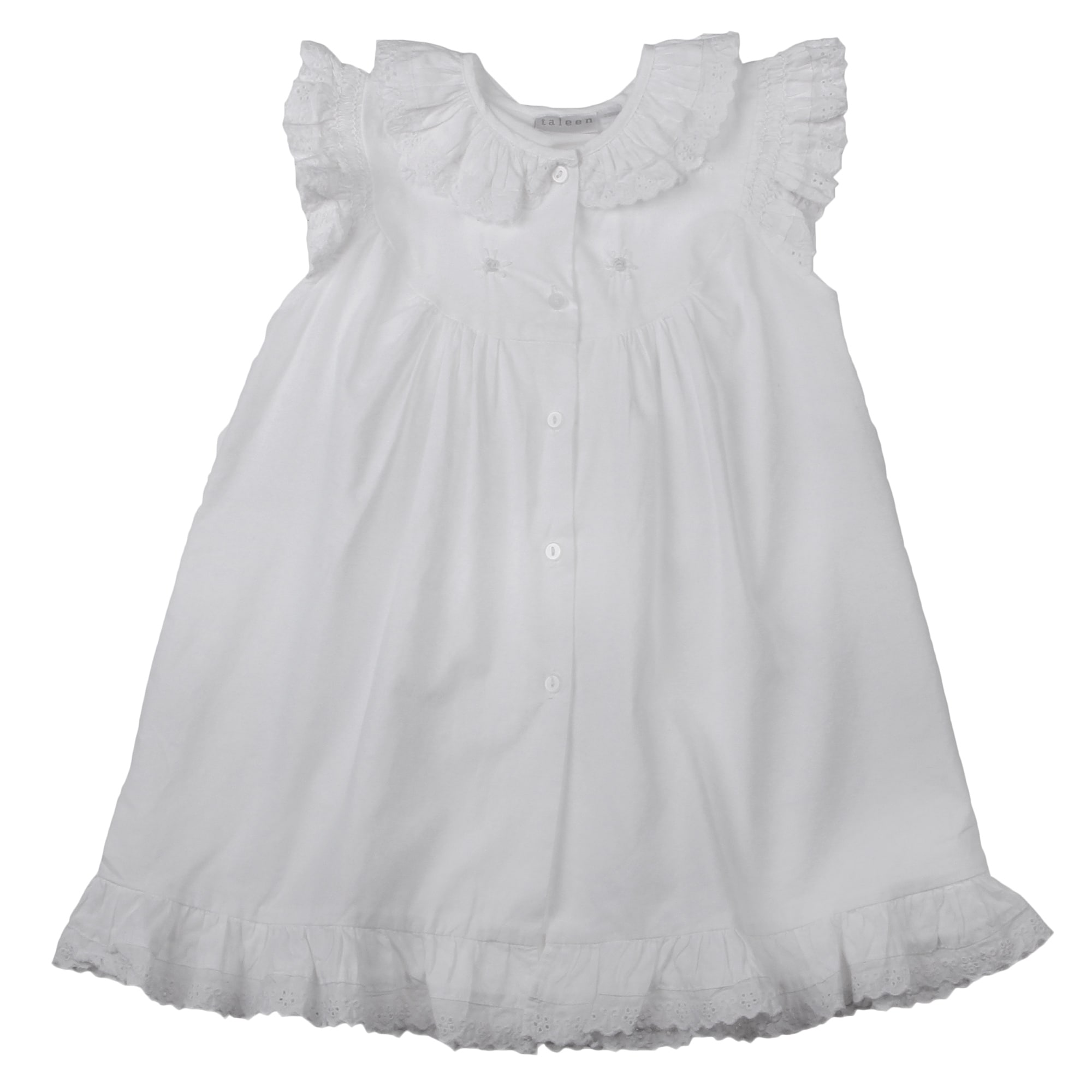 Saro Embroidered Childrens Pull over Nightgown White Size 2 3T