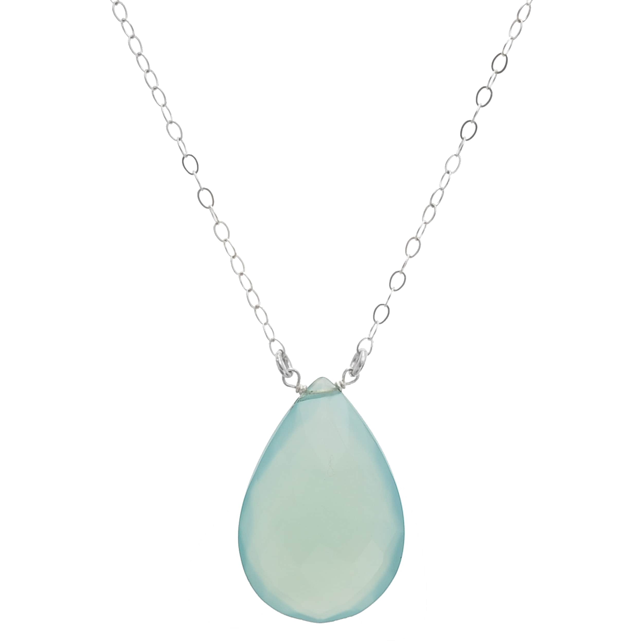 Sterling Silver Chalcedony Necklace Top 