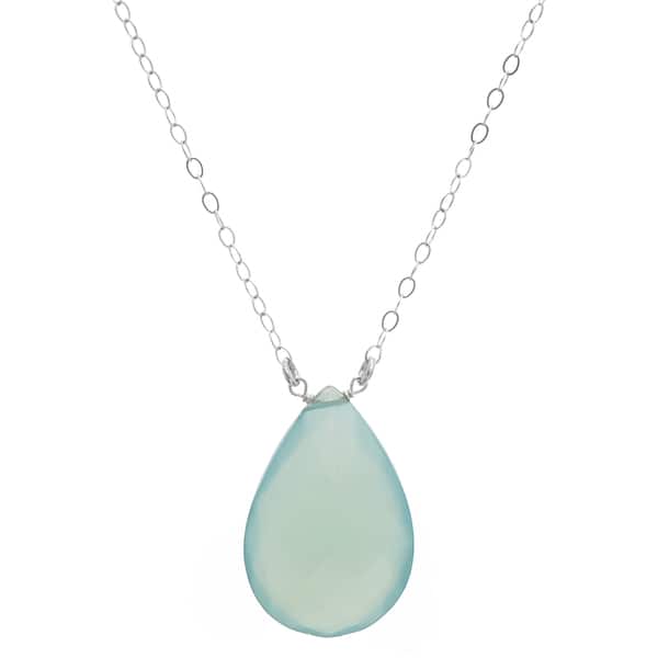 gemstone necklace briolette teardrop blue sapphire gems layer sterling silver gemstone necklace briolette teardrop blue sapphire gems layer sterling silver
