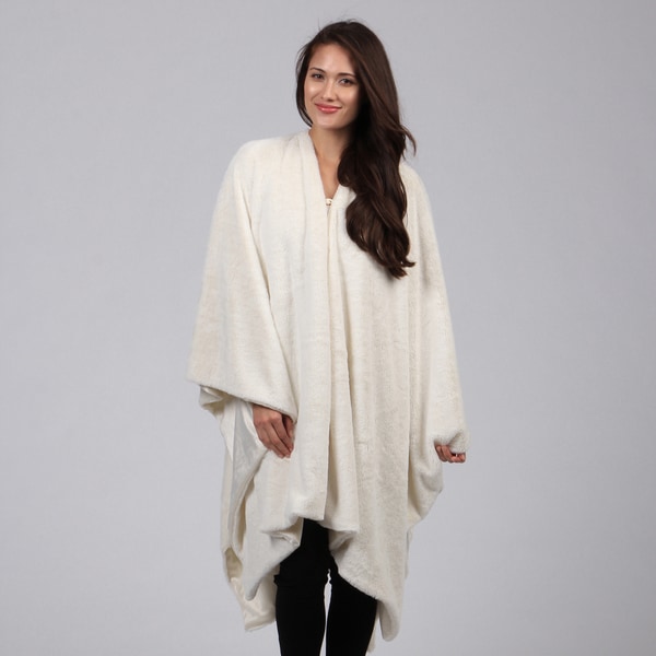 Faux Fur Ermine Poncho Throw Throws