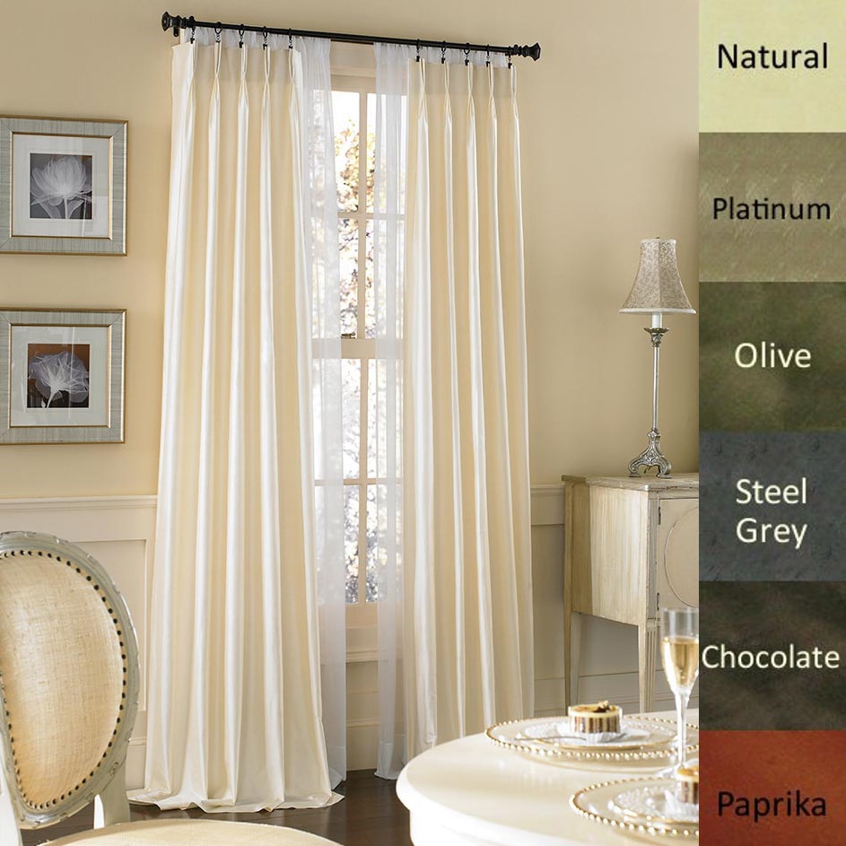 Shop Brielle Dupioni Pure Silk Lined Pinch Pleat Curtain Panel