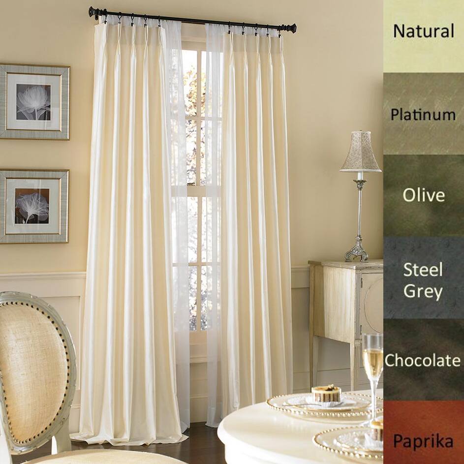 Brielle Dupioni Pure Silk-lined Pinch Pleat Curtain Panel