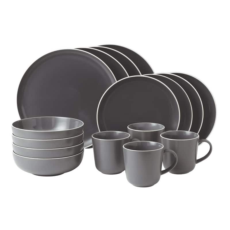 Gordon Ramsay Bread Street 16-piece Slate Dinnerware Set - Bed Bath ...