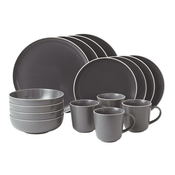 Shop Gordon Ramsay Bread Street 16-piece Slate Dinnerware Set - Free ...