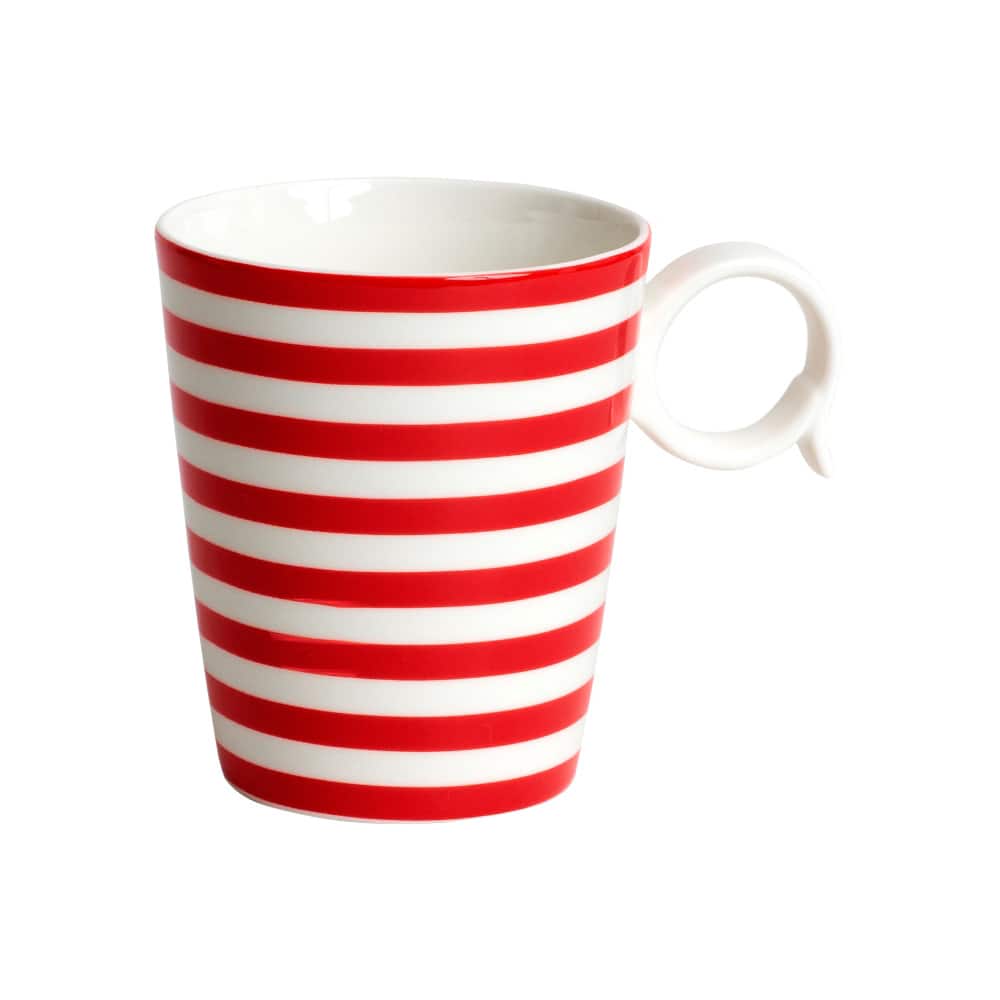 Red Vanilla 'Freshness' Mix & Match Red Striped Mugs (Set of 4)