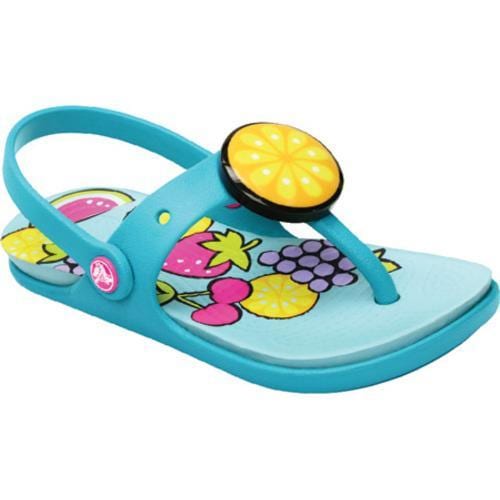 Girls' Crocs Reina Wild Fruit Flip Flop Sea Foam/Surf Crocs Slip ons