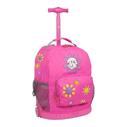 Girls' J World Daisy Rolling Backpack Pink J World Rolling Backpacks