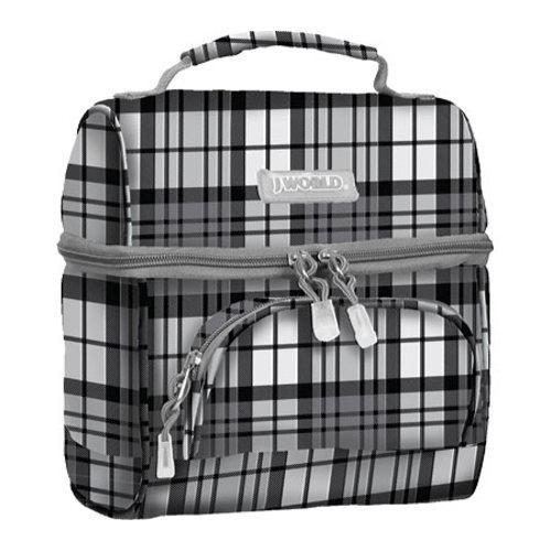 J World Lunch Bag Tartan Grey J World Lunch Totes