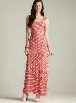Max Studio Striped Jersey Maxi Dress - Overstock - 8015591
