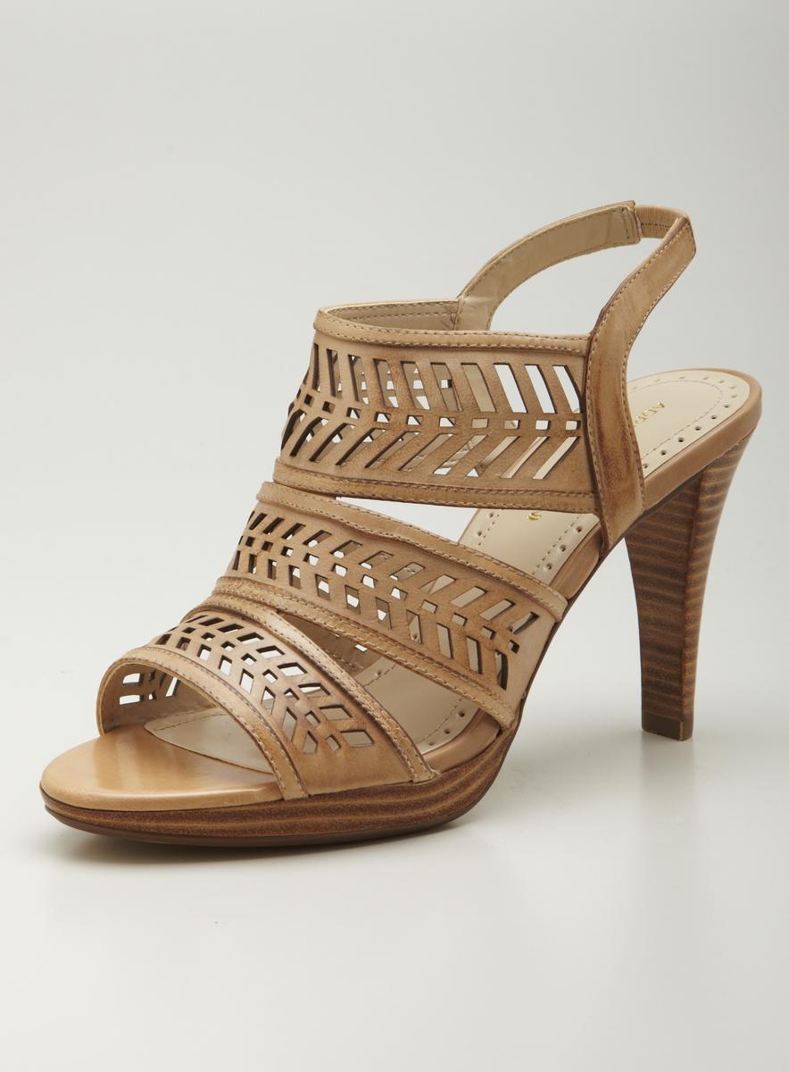 Adrienne Vittadini High Heeled Cut Out Band Sandal - Free Shipping ...
