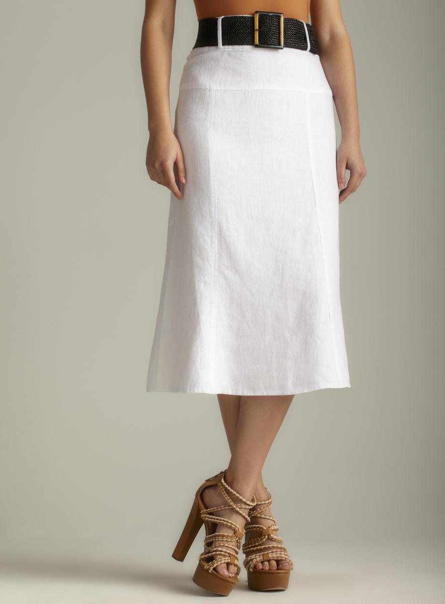For Cynthia Belted Long Linen Skirt - 15438578 - Overstock.com Shopping ...