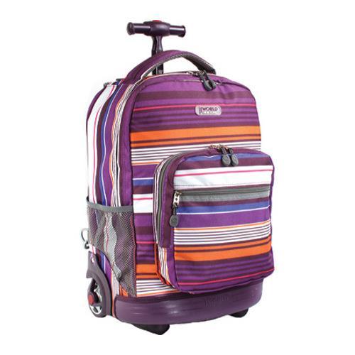 J World Sundown 18in Rolling Backpack Horizon Purple J World Rolling Backpacks