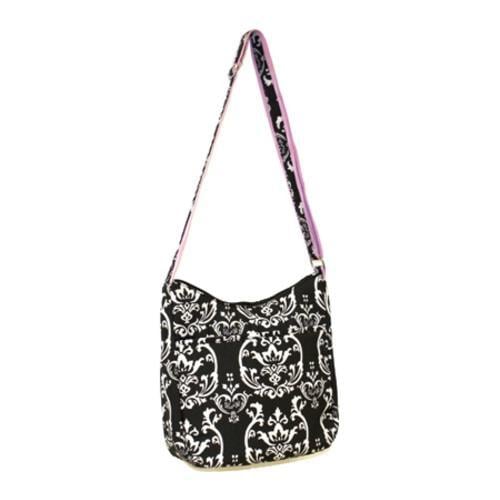 Womens Jenni Chan Damask Soft Crossbody Black/Pink   15499435