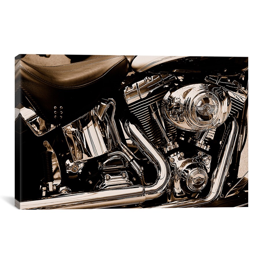 Icanvas Harley Motorcycle Canvas Print Wall Art Silver 26 X 18 Ebay