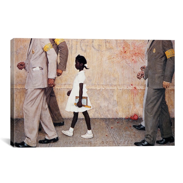 slide 1 of 2, iCanvas Norman Rockwell 'The Problem We All Live With (Ruby Bridges)' Canvas Wall Art