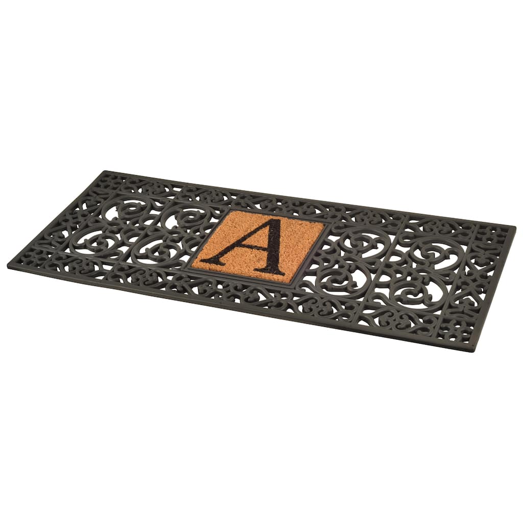Momentum Mats Black Rubber Monogrammed Doormat (1'5 x 3'5)