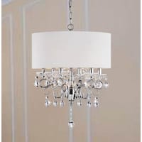 Allured Crystal Chandelier/ Solid White Shade - N/A