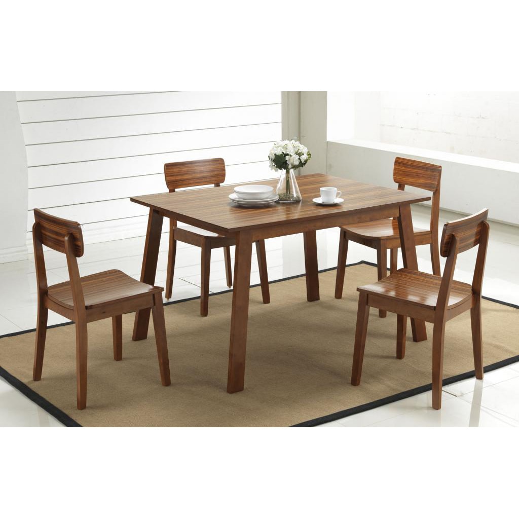 Boraam Industries 5 piece Hagen Hardwood Dining Set Walnut Size 5 Piece Sets