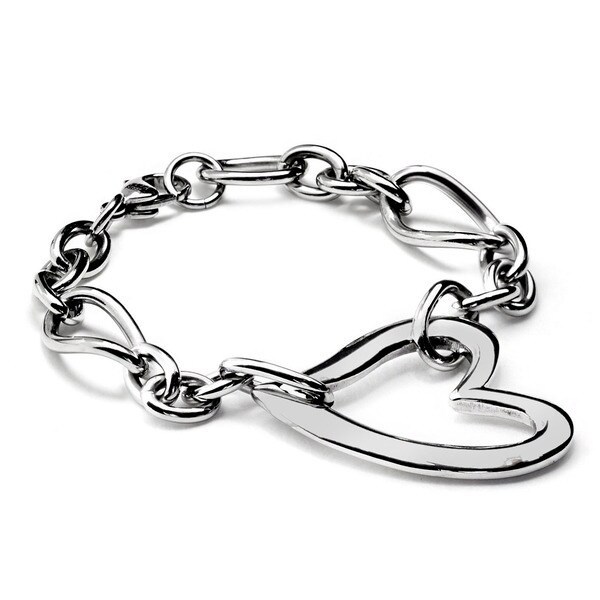 ELYA Stainless Steel Open Heart Bracelet   15535818  
