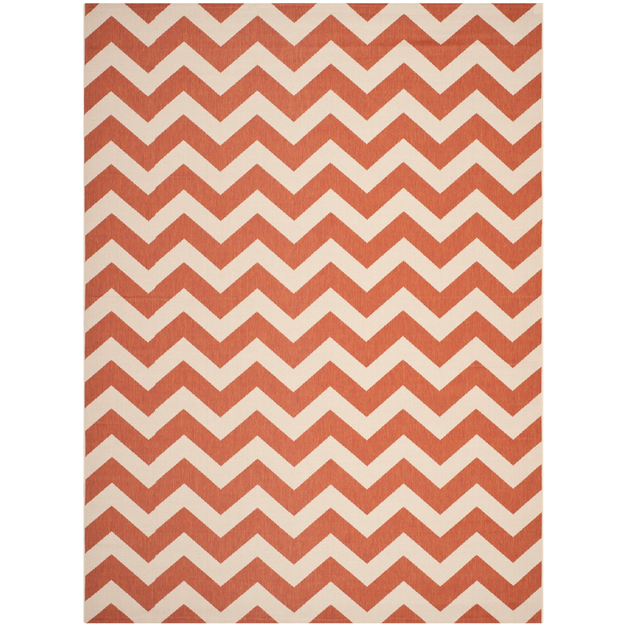 Safavieh Indoor/ Outdoor Courtyard Terracotta/ Beige Polypropylene Rug (8 X 11)