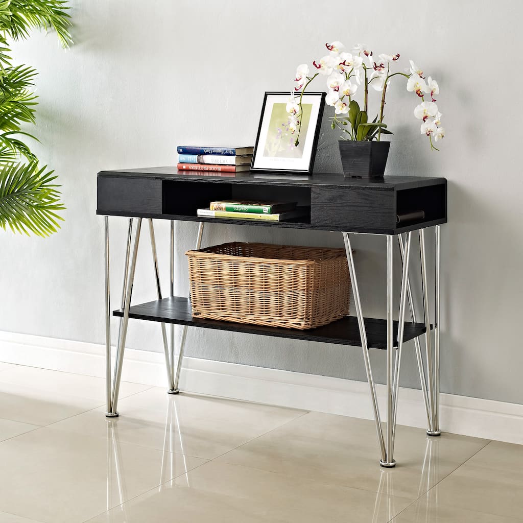 Ameriwood Home Rade Black Oak Finish Console Table