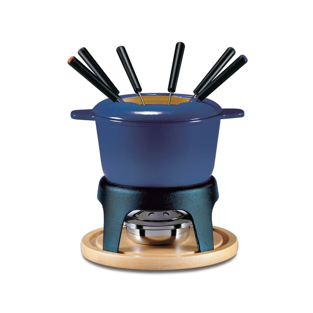 Swissmar Sierra 11-Piece Deep Blue Enameled Meat Fondue Set