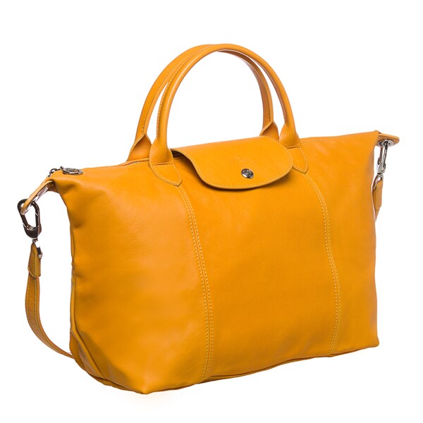 longchamp yellow leather bag