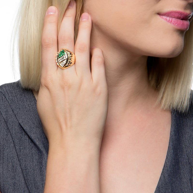 Kabella Luxe Vintage 18k Gold Emerald and 4/5ct TDW Diamond Collage Ring (G-H, SI1-SI2)