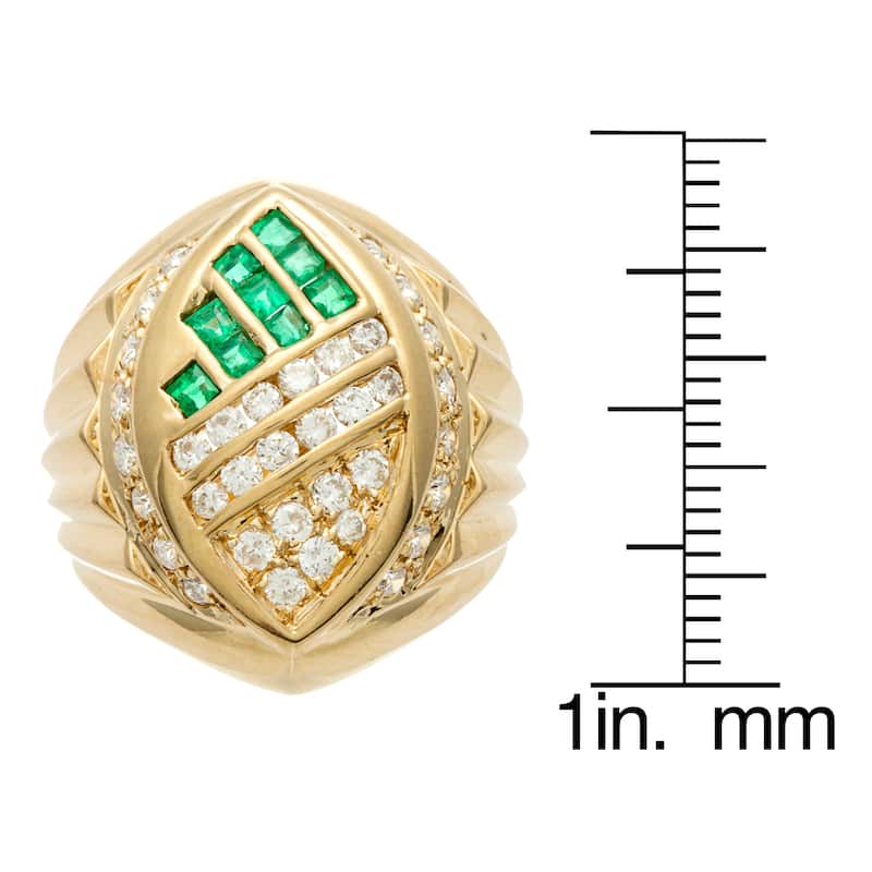 Kabella Luxe Vintage 18k Gold Emerald and 4/5ct TDW Diamond Collage Ring (G-H, SI1-SI2)