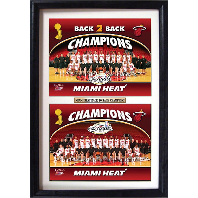 Miami Heat Champions Back 2 Back Double Photo Framed Print Overstock